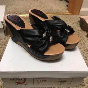 Red Circle black wedge